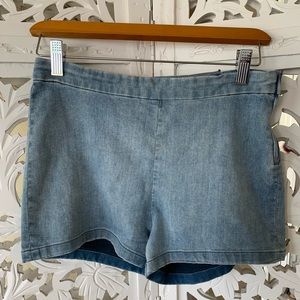 Free People High Waisted Side-Zipper Denim Shorts